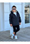 Boy's Furry Hooded Oversize Winter Coat Km4030 - 5