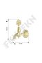 Hamam Taslı Double Luxury Clover Yellow Ottoman Faucet Set - 4
