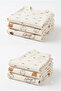 100% Cotton Baby 3-Piece Set Ribbed Cotton Patterned Long Sleeve Bodysuit and Bottom-Top Set (0-3, 3-6, 6-9 Months) - 3