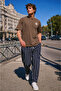 Men's Ball Print Short Sleeve Crew Neck Coffee T-Shirt - 3