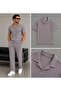 Men's Corded Fabric Ottoman Fabric Polo Collar T-Shirt Pants Bottom Top Set