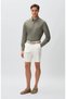 Krem Slim Fit Pamuk Keten Şort