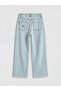 Blue wideleg stitch Printed girl's jean pants - 2