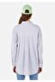 Relaxed Fit Shirt Neck Checked Women's Blue Long Sleeve Shirt - 2