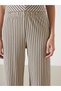 Trendlucky Women's Striped Trousers with Elastic Waist and Contrast - 4