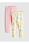 Nevavm Girls' Leggings with Elastic Waist, 2-Piece Set - 4
