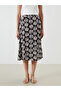 Original Elastic Waist Patterned Slit Skirt - 2