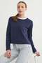 3 Thread Ribbed Sweatshirt with Ribbed Neckline