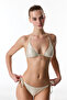 Ekru Deja Üçgen Simli Bikini Üstü - 5