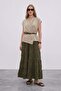 Tasseled Elastic Waist Maxi Skirt - 2