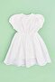 Embroidered Detailed Bowknot Girl's Dress - 5