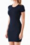 Basic Crew Neck Lycra Dress - 7