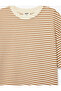 Crew Neck Striped Ecru Boys' T-Shirt 6Skb10138Tk - 5
