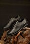 Men's 100% Leather Black Casual Shoes with Innovative Style Offers Elegance and Comfort Together - 2