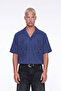 Men's Embroidery Detailed Short Sleeve Oversize Shirt Navy Blue - 7