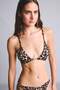 Regular Fit Leopard Patterned Wrinkled Textured Fabric Bikini Top G7037Ax26Sm - 3