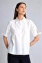 100% Cotton Regular Fit Shirt with Collar Flap Short Sleeve White Closed Blouse G8812Ax26Sm - 3