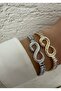 Steel Zircon Stone Infinity Snake Model Bracelet 18-21 cm