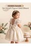 Baby Girl Dress Short Sleeve Bow Detail Birthday Party Wedding Special Occasion Formal Children's Dress
