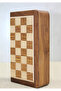 Special varnished magnet stone wooden foldable boxed chess game 17.5 cm g221 - 3