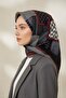 100% Twill Silk Scarf with Plaid Pattern Gray - Red Color 90X90 Scarf Sewing Shape: Hand Sewing - 2