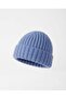 Unisex Sarrow Beret Fo 2569 Blue Premium - Flexible Ribbed Knitted, Folded Winter Hat (Made in Turkey) - 2