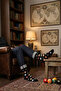 4-Piece Black Men's Fashion Cotton Seamless Reinforced Gaming Socks - Premium - 6