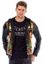 C44610 Leather Sleeve Hooded Men's Jacket - 4