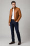 Taba Jady Men's Genuine Leather Coat with Collar Buckle - 4