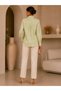 Women's Sage Green Side-Tie Long Cotton Shirt - 2