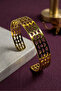 Minimalist Italian Style Laser Engraved Women's Cuff Bracelet with Geometric Carved Motifs