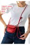Women's Crossbody Red Bag with Adjustable Knot Detail Strap - 5