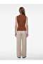 Buttoned Polo V-Neck Sleeveless Viscose Knitwear Blouse - 3