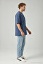 Men's Oversize T-Shirt-Navy Blue - 5