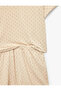 Polka Dot Comfortable Fit Short Sleeve Crew Neck Pajama Set with Shorts - 5