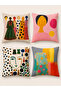 Boho Gallery 4-Piece Digital Print Polyester Kirlent Cover Set (Kr)