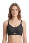 Seamless Bra - Elaris |   Black Laser Cut Underwireless Low-Cut Ribbon Detail Seamless Women's Bra - 3