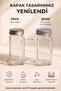9-Piece Glass Spice Jar Set with Wooden Stand |   120 ml |   Silver Cover White Label |   Minimal Design - 3