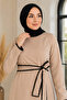Shepherd's Stitched Belted Suit Beige 19365 - 3