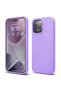 Silicone case iPhone 15 Pro, with microfiber, thin, protective, raised edges, light lilac