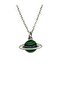Green Saturn Planet Unisex Necklace – Cosmic and Modern Design - 3