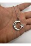 Silver Color Unisex Necklace with Gokturkish "Turkish" Written Moon and Star Figure - Jewelry Reflecting Turkish Identity - 2