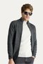 Mock Neck Zippered Regular Fit Striped Knitwear Cardigan - 2