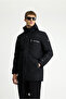 Regular Fit Polyester Plain Hooded Zipper Coat