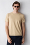 Crew Neck Slim Fit Soft Textured Cotton Lycra Stretchy T-Shirt - 6