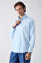 Long Sleeve Regular Fit Classic Collar Cotton Linen Shirt - 2