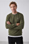 Crew Neck Regular Fit Embroidered Basic Thin Sweatshirt - 3