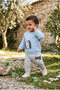 Baby Boy Suit with Snap Fasteners and Dog Print - 3