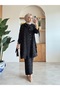 Plus Size Jacquard Patterned Shirt Collar Three-Piece Set - 5