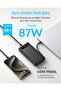 20.000 mAh Powerbank, Taşınabilir Şarj Cihazı, 87W, Dahili USB-C Kablosu, Siyah - A1383 - 2